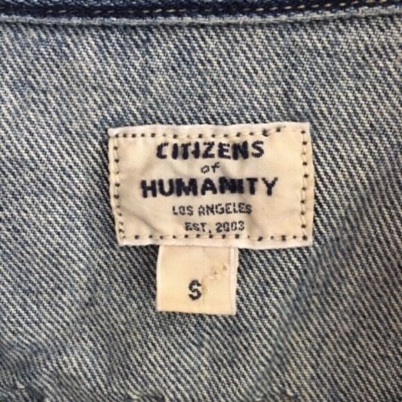 COH Cleo Embellished Studded Button Front Denim Jean Jacket Blue S - Picture 14 of 14